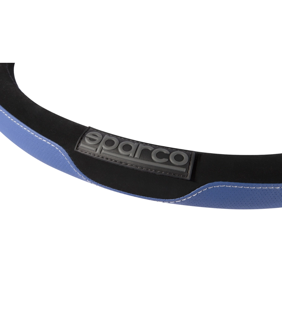 Coprivolante universale per auto sparco "sport line" in poliestere, colore blu e nero